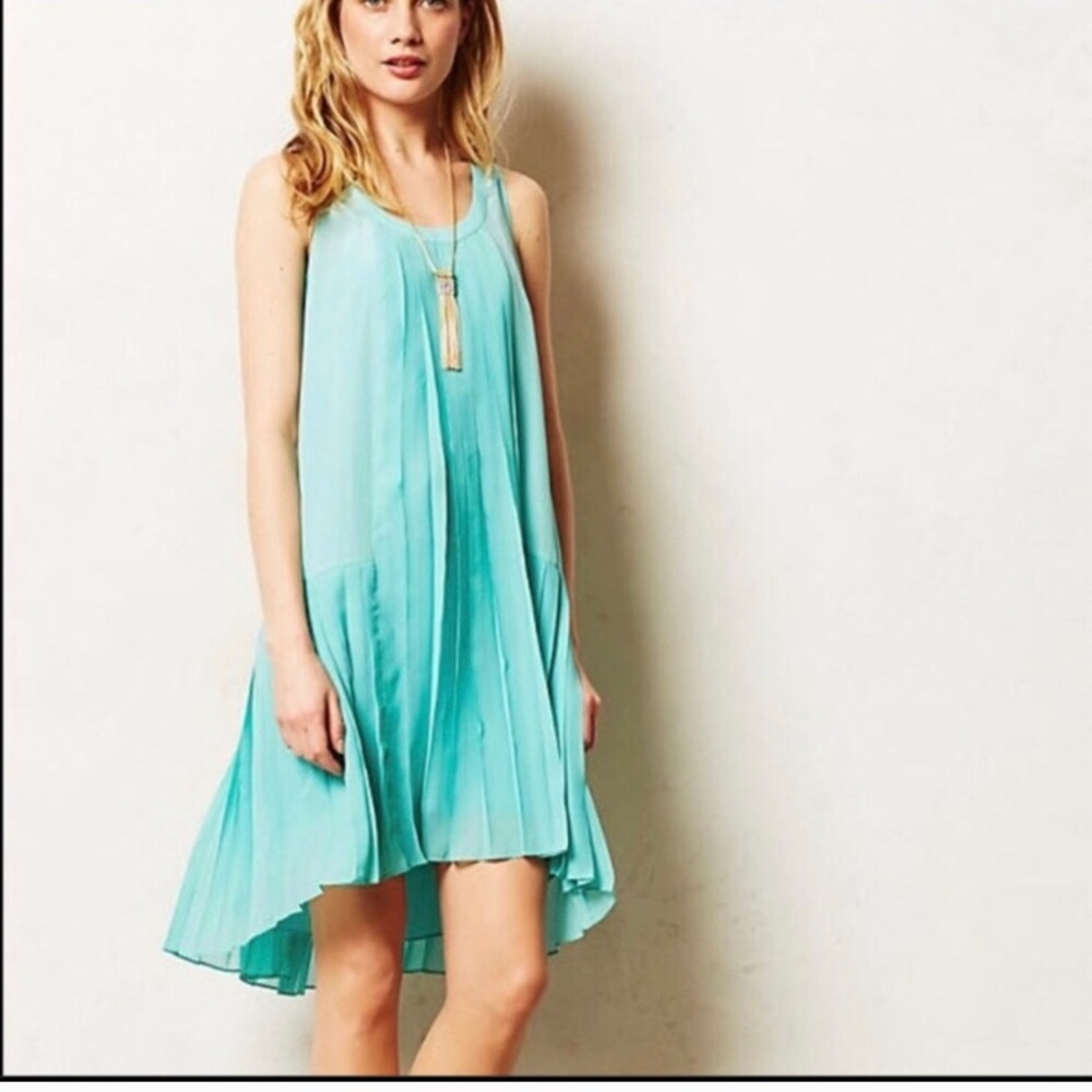 Green blue drop waist Maeve dress